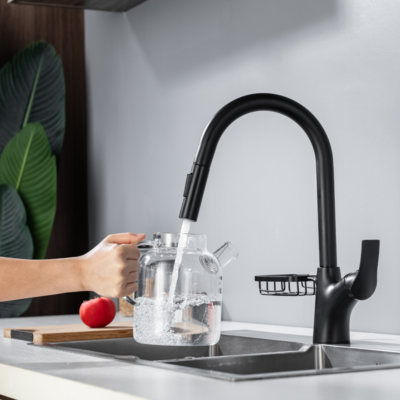 Hot Sales Contemporary Matte Black Basin Kitchen Faucets Sink Multifunctional Single Handle
