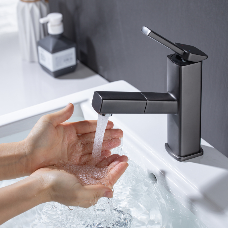 Gun Gray Fashion Basin Faucet Sink Bathroom Single Handle Water Mixer