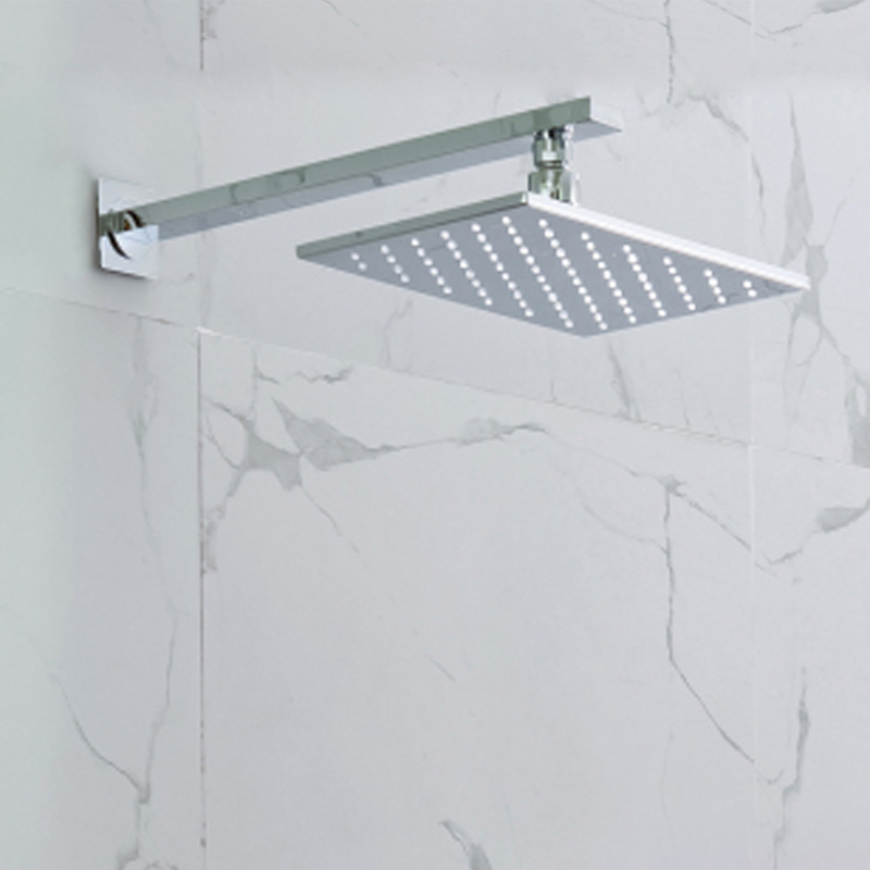 Chrome Polished 28X18CM Shower Mixer LED 3 Color Temperature Changing Bathroom Wall Mount Shower Rainfall