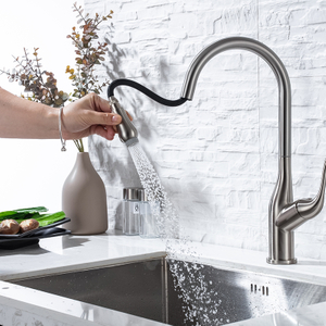 Hot Sales Brushed Nickel European Style Design Sink Basin Kitchen Taps Hot And Cold Bifunctional Single Handle