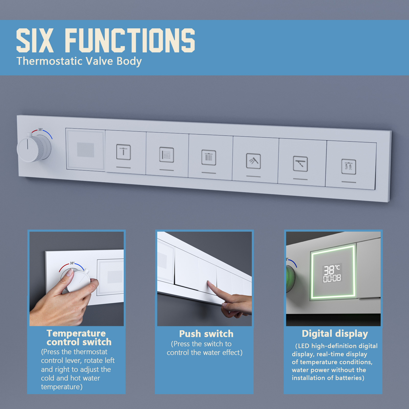 color led shower head