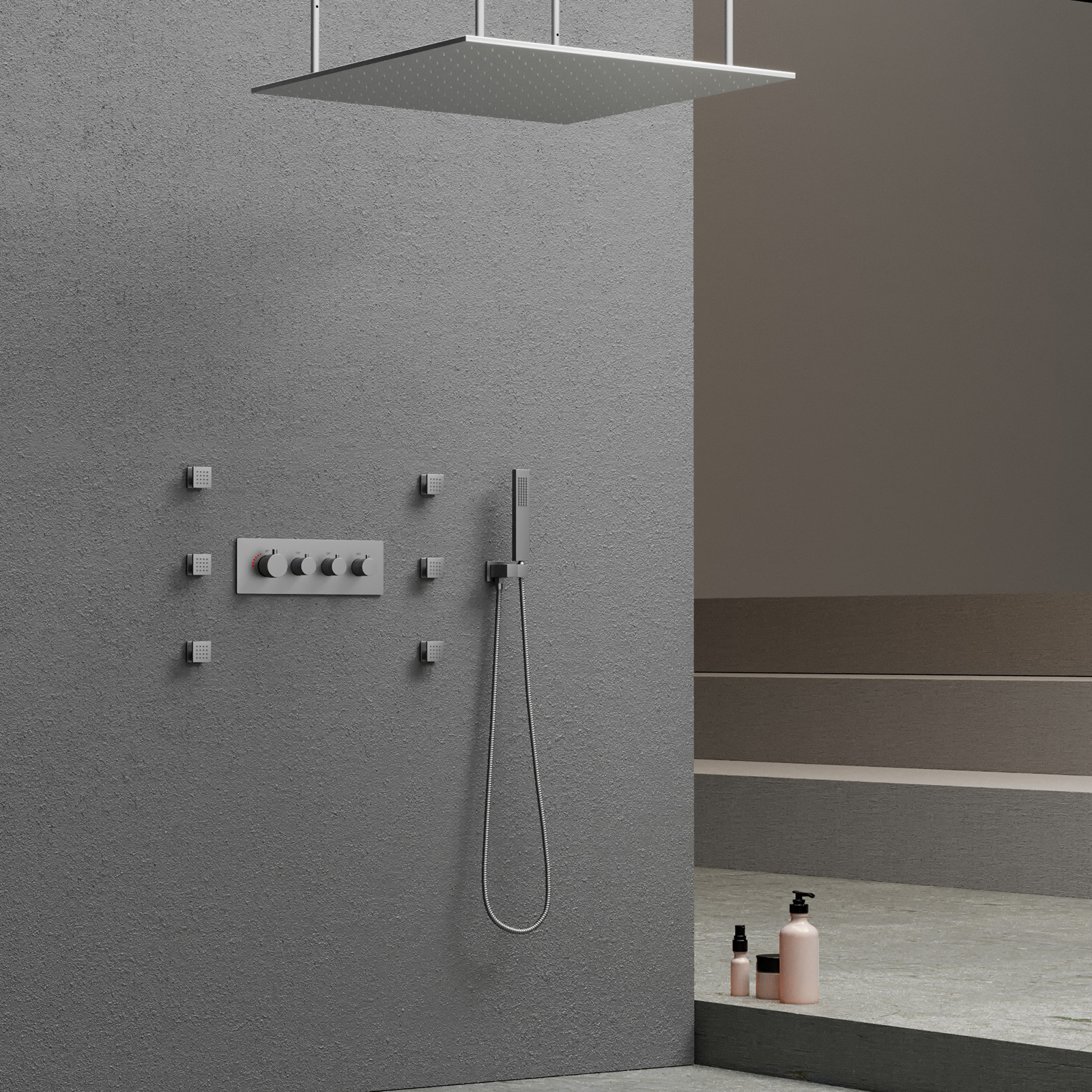 Rain Shower Thermostat Multi-function Led Shower System Blender Set Shower Faucet Set