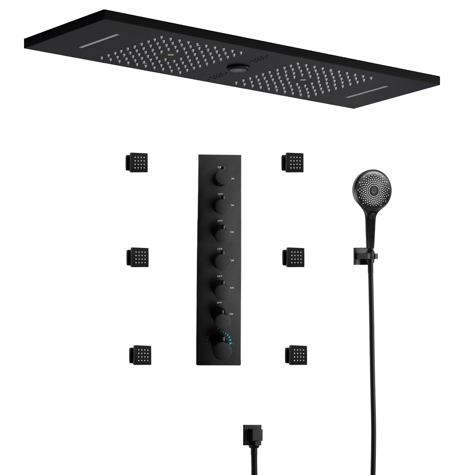 led shower head rainfall