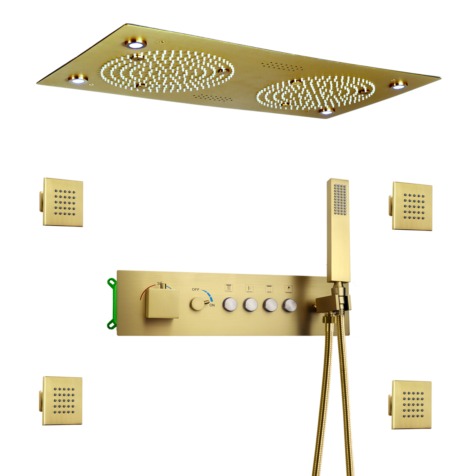 gold shower head set 