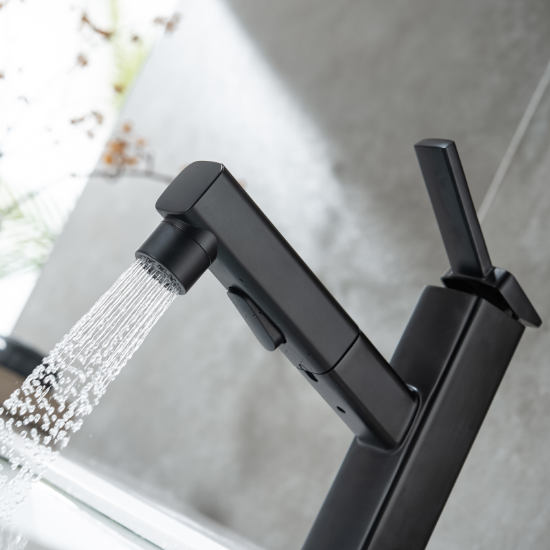 Modern Black Pull Out Faucet Basin Faucet Bathroom Bathroom And Cold Faucet Sink