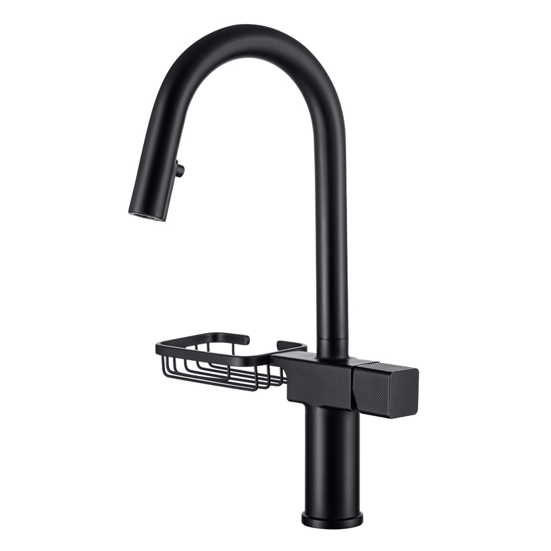 Matte Black Hot Sales Luxurious Fashion Basin Sink Kitchen Taps Pull Out Multifunctional Single Handle