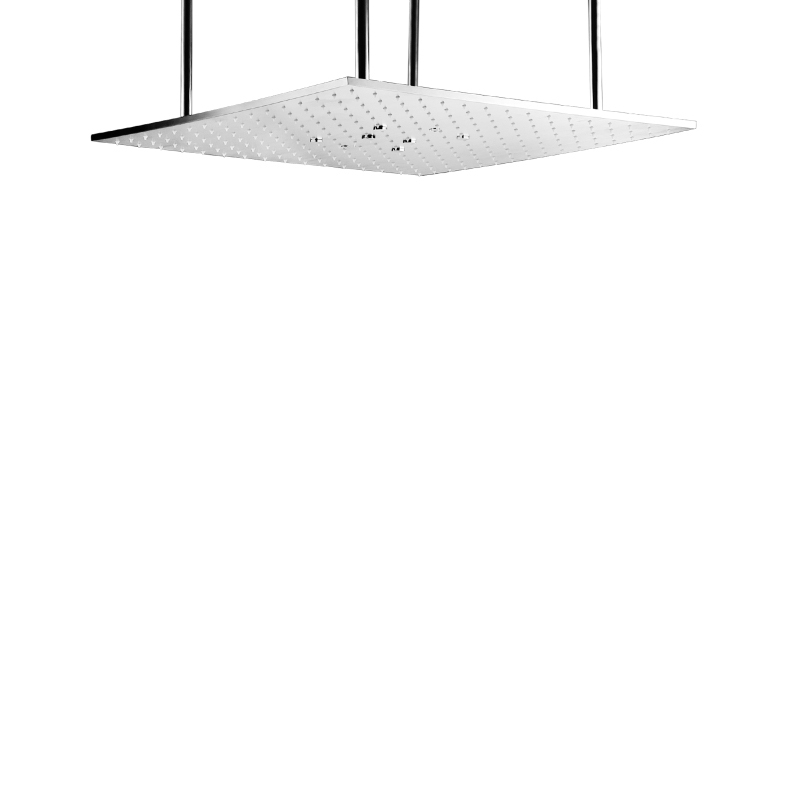 Fashion Chrome Polished 50X50 CM Shower Mixer LED Bathroom Massage Shower Adjustable Shower Head Holder