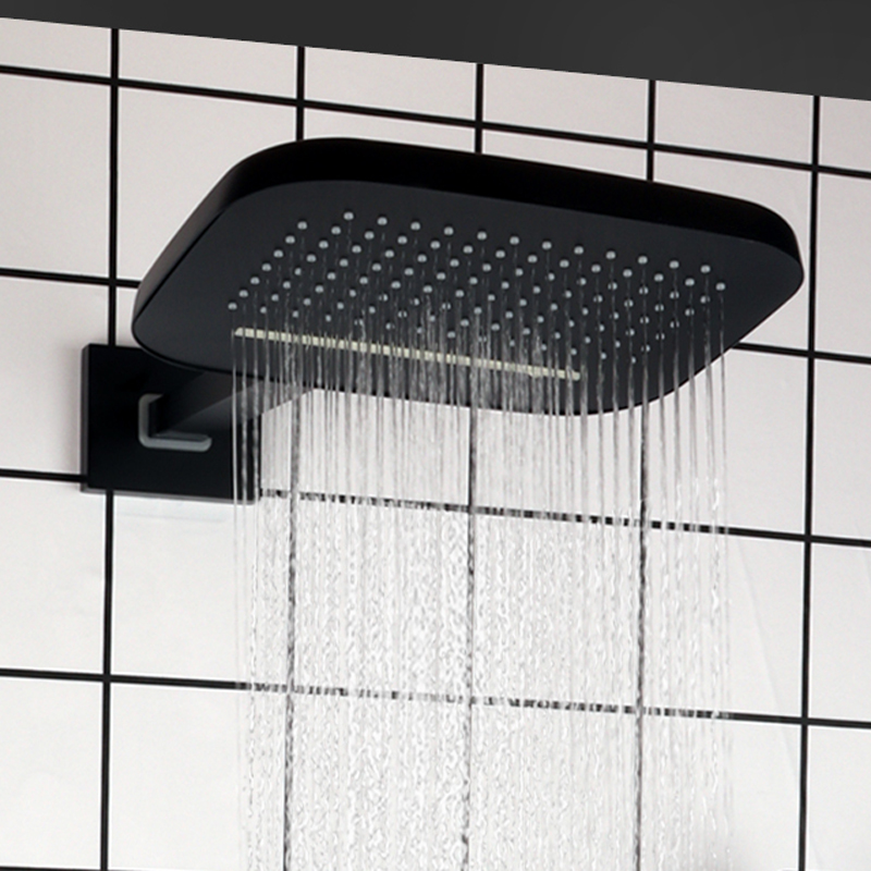 Matte Black 25X20CM Shower Mixer Bathroom Wall Mount Bifunctional Rainfall Waterfall Shower