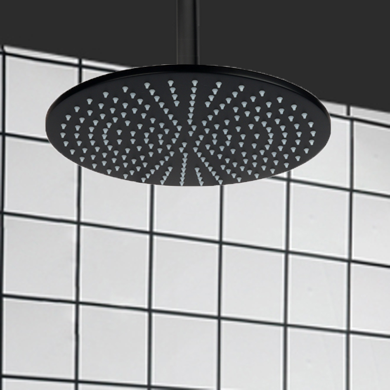 New Design Matte Black 25X25CM Shower Mixer Bathroom Hoisting Top-end Shower Rainfall