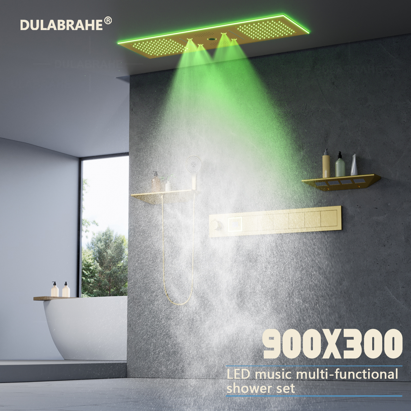 led light shower head with speaker