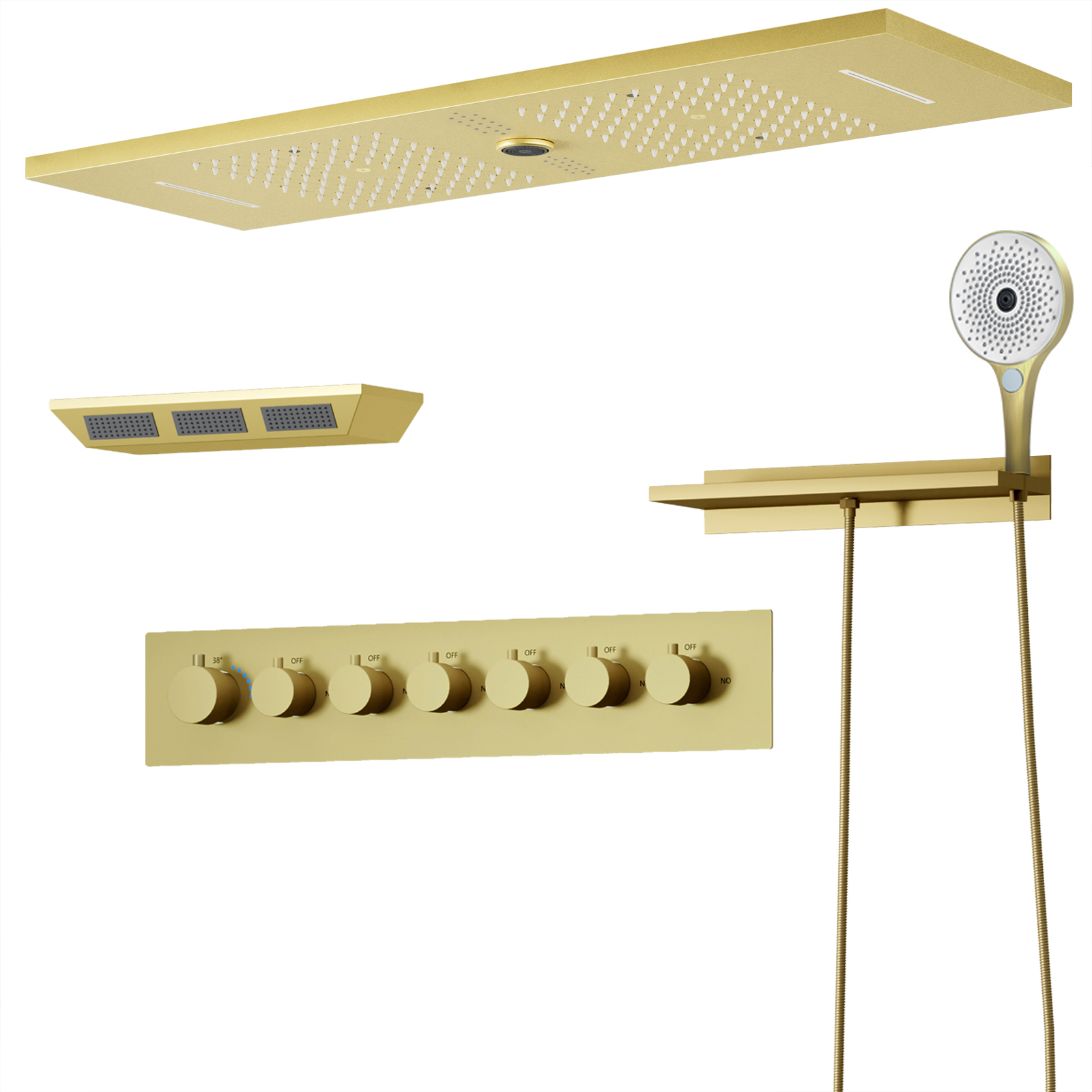 black shower head and faucet set