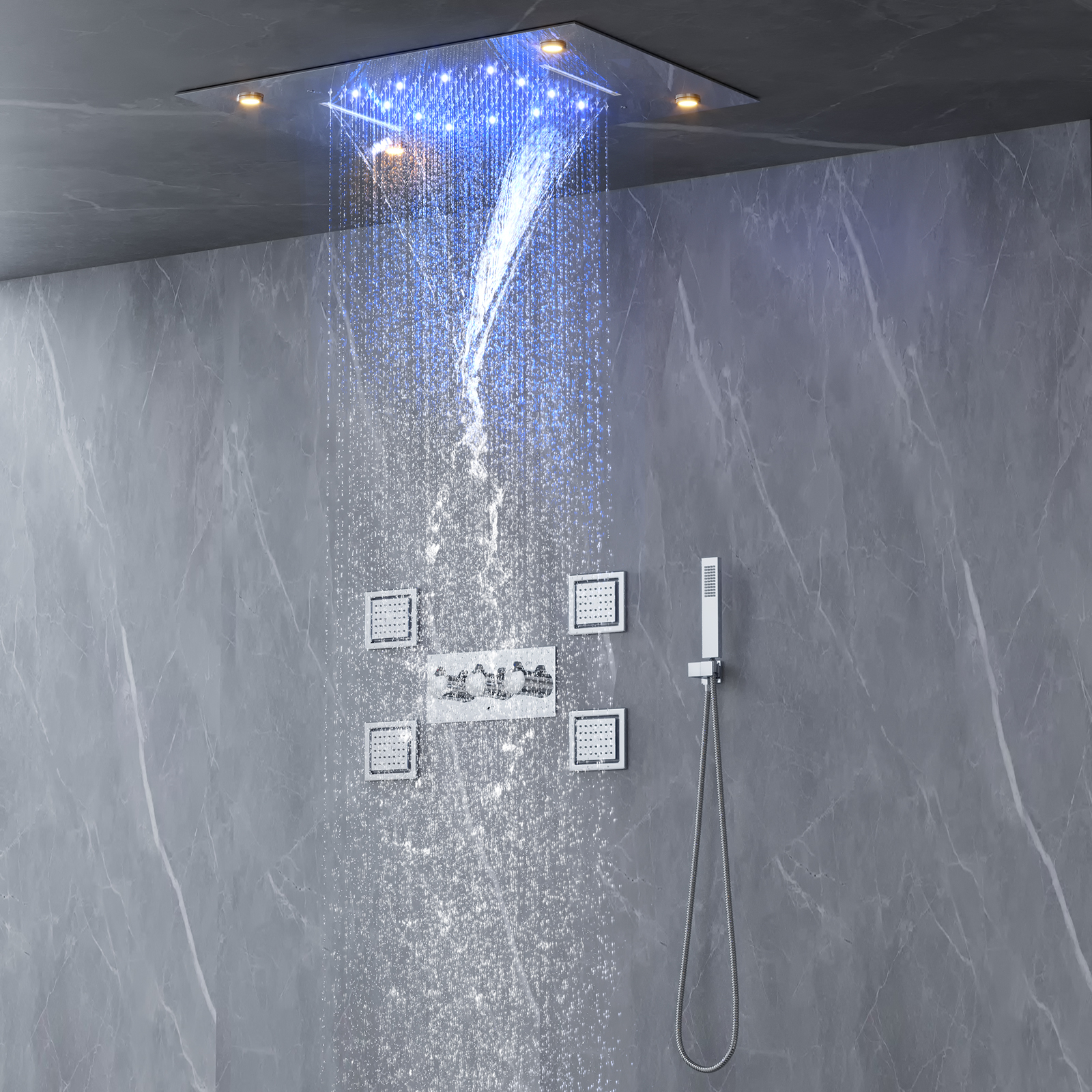 Dazzling LED Rain Shower Set Combines Color And Technology for A New Shower Experience