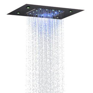 Oil Rubbed Bronze Shower Faucets 50X36 CM LED 7 Colorful Bathroom Embed Ceiling Bifunctional Waterfall Rainfall