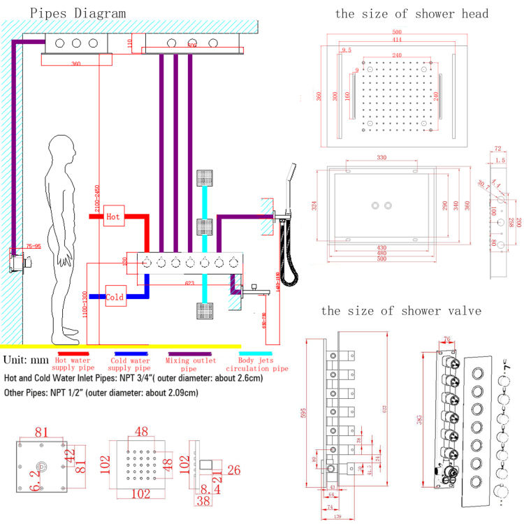 rainfall shower system