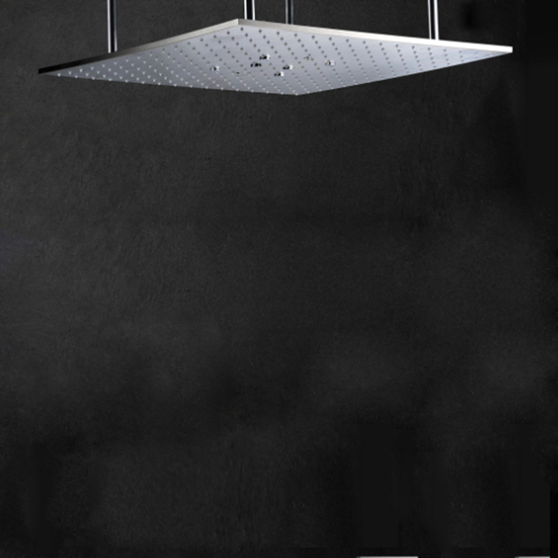 Fashion Chrome Polished 50X50 CM Shower Mixer LED Bathroom Massage Shower Adjustable Shower Head Holder