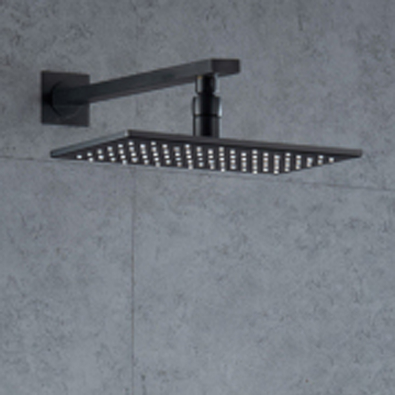 Matte Black 28X18CM Shower Mixer LED 3 Color Temperature Changing Bathroom Wall Mount Rainfall Shower