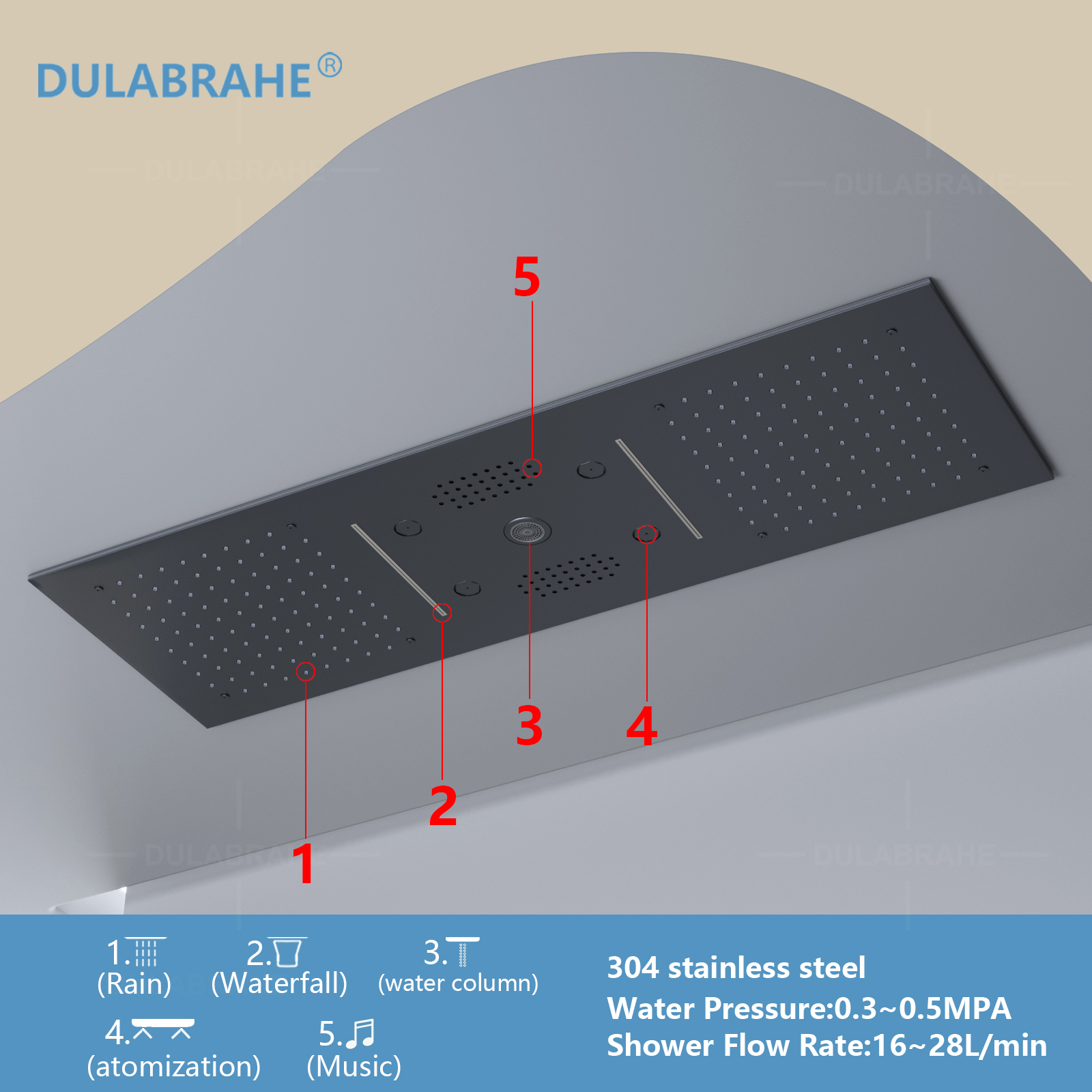 color led shower head