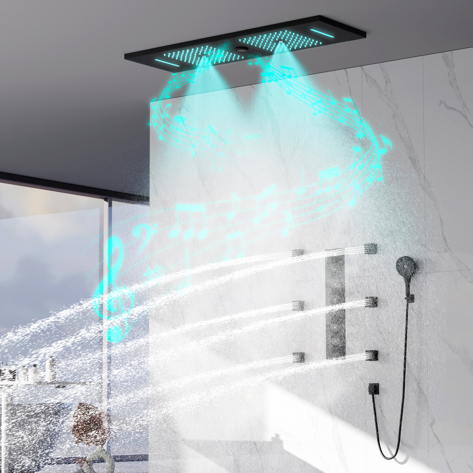 led bluetooth shower head
