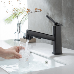 High Quality Black Basin Faucet Sink Mixer Single Handle Pull Out Faucet