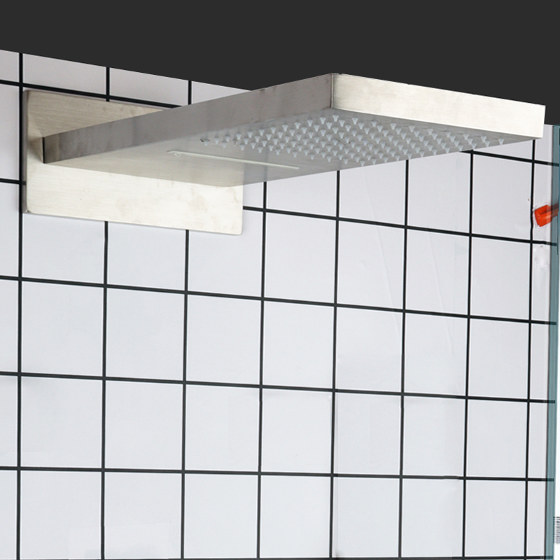 Brushed Nickel Bath Shower Faucets 50X23CM Bathroom In Wall Mounted Bifunctional Rainfall Waterfall Shower Head