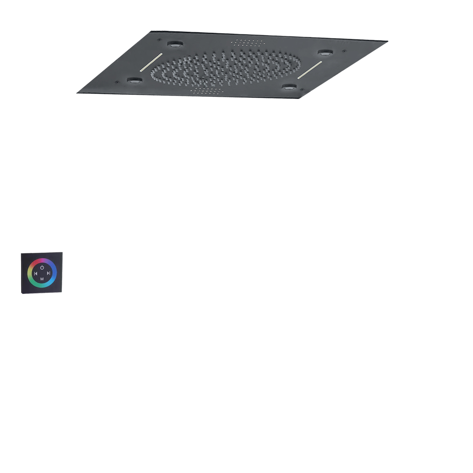 Smart Music Multiple Function Shower Head Rainfall Mistfall Waterfall Water Curtain Remote Control LED Bathroom Shower