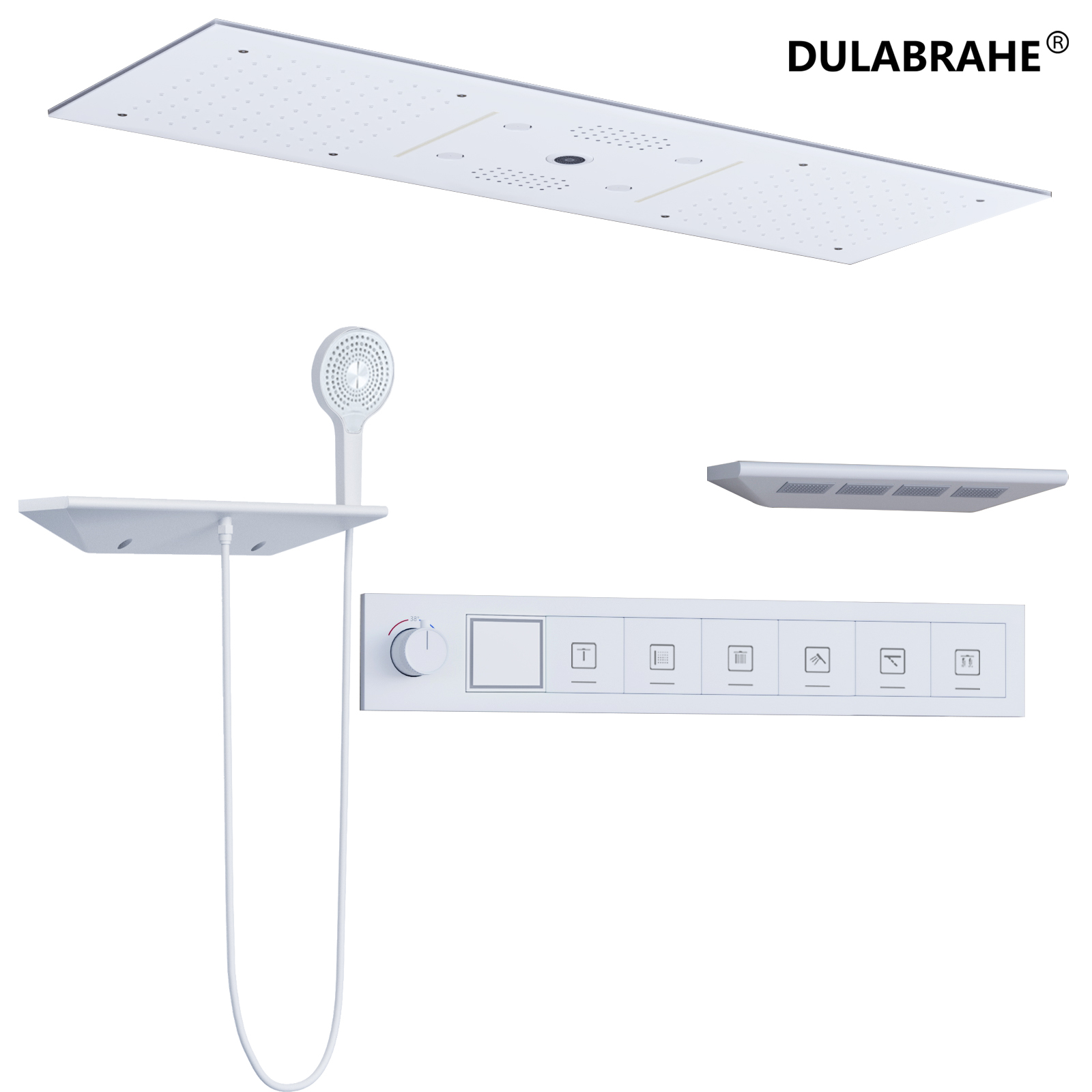 90X30CM Music LED shower head set rainfall waterfall fog bathroom constant temperature shower faucet