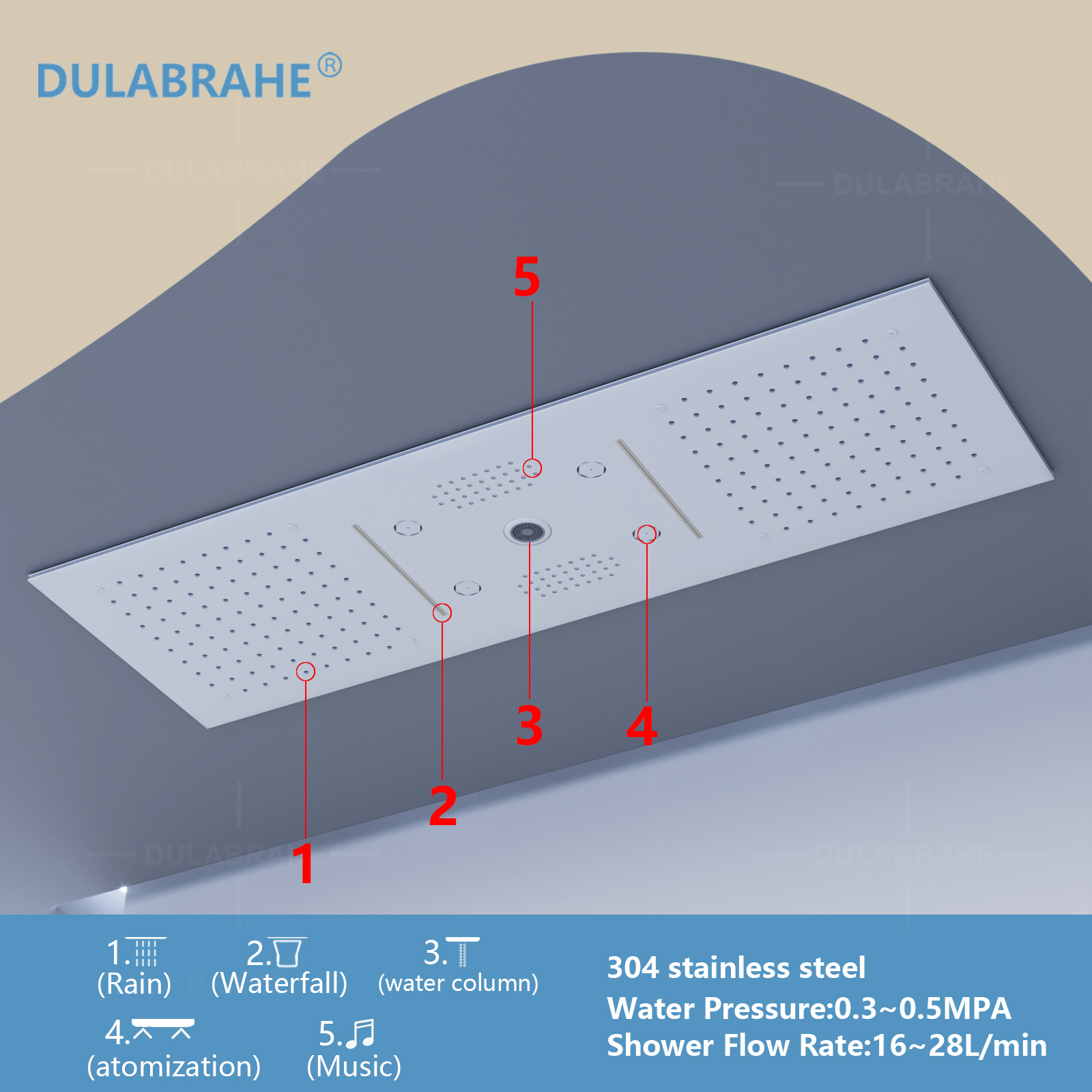led music shower head