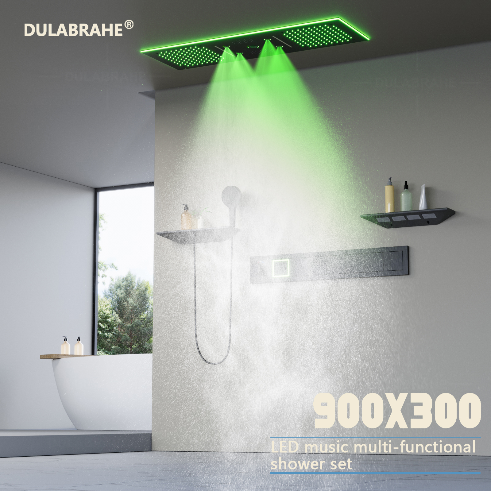 led music shower head