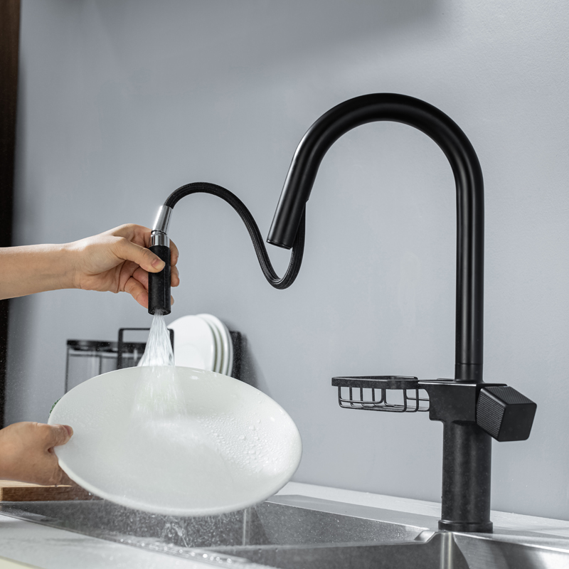 Matte Black Hot Sales Luxurious Fashion Basin Sink Kitchen Taps Single Handle