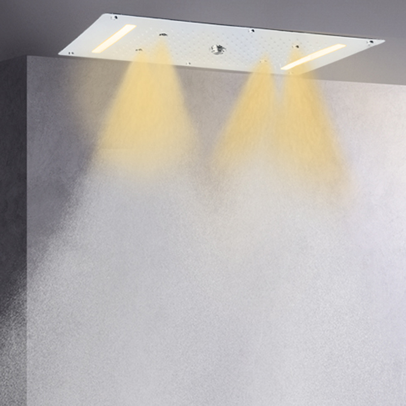 Chrome Polished 70X38 CM LED Top-end Bathroom Shower Head Spa Multi Function Bubble Waterfall Atomizing Rainfall