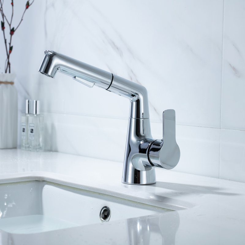 Modern New Design Chrome Polished Basin Taps Hot Cold Tap Installation Easy