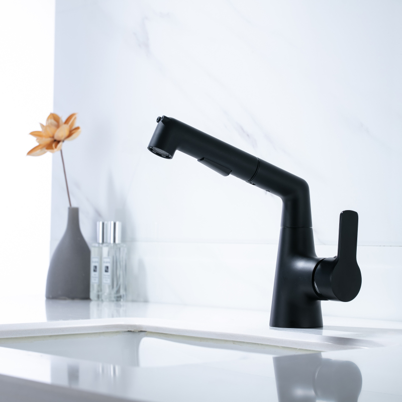 Modern New Matte Black Basin Faucet Hot And Cold Sink Tap Faucet Modern Skillful Manufacture