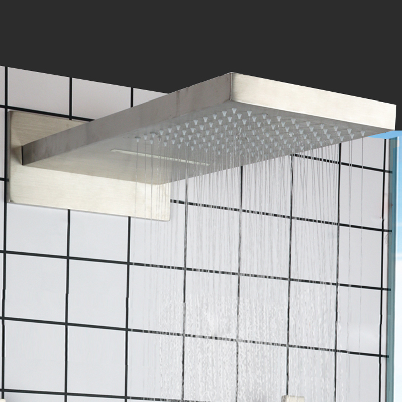 Brushed Nickel Bath Shower Faucets 50X23CM Bathroom In Wall Mounted Bifunctional Rainfall Waterfall Shower Head