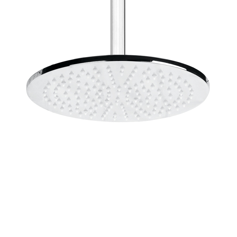 Chrome Polished 25X25CM Shower Head LED 3 Color Temperature Changing Bathroom Hoisting Top-end Shower Rainfall