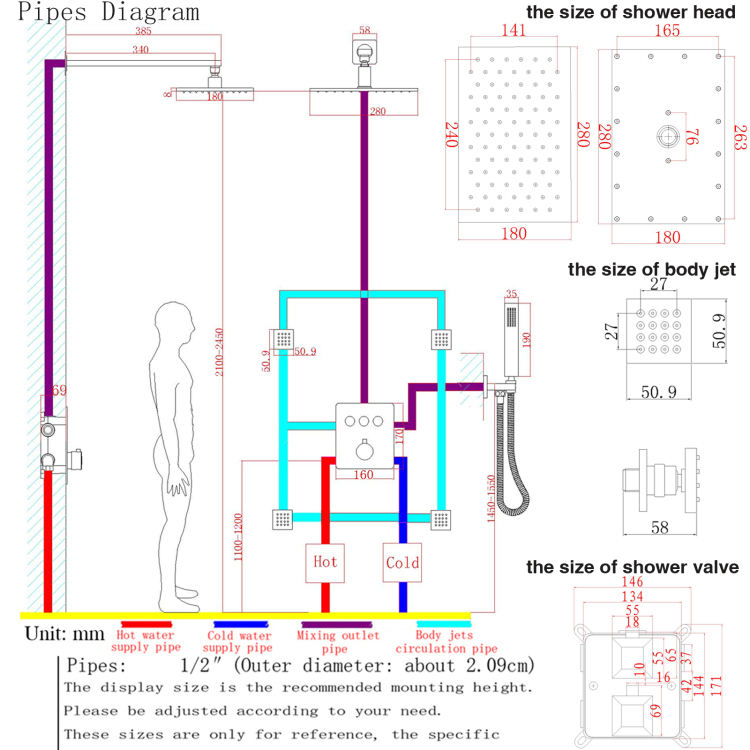 shower system with tub spout