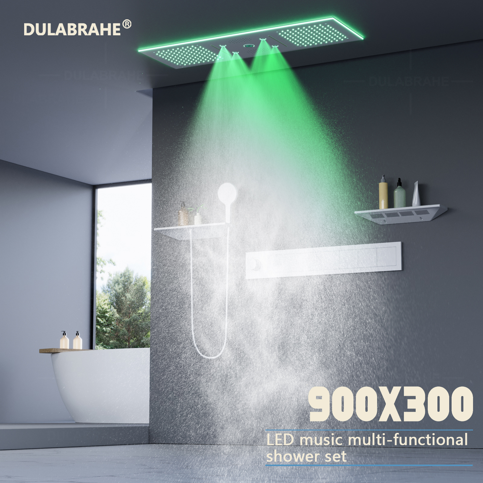 led and bluetooth shower head