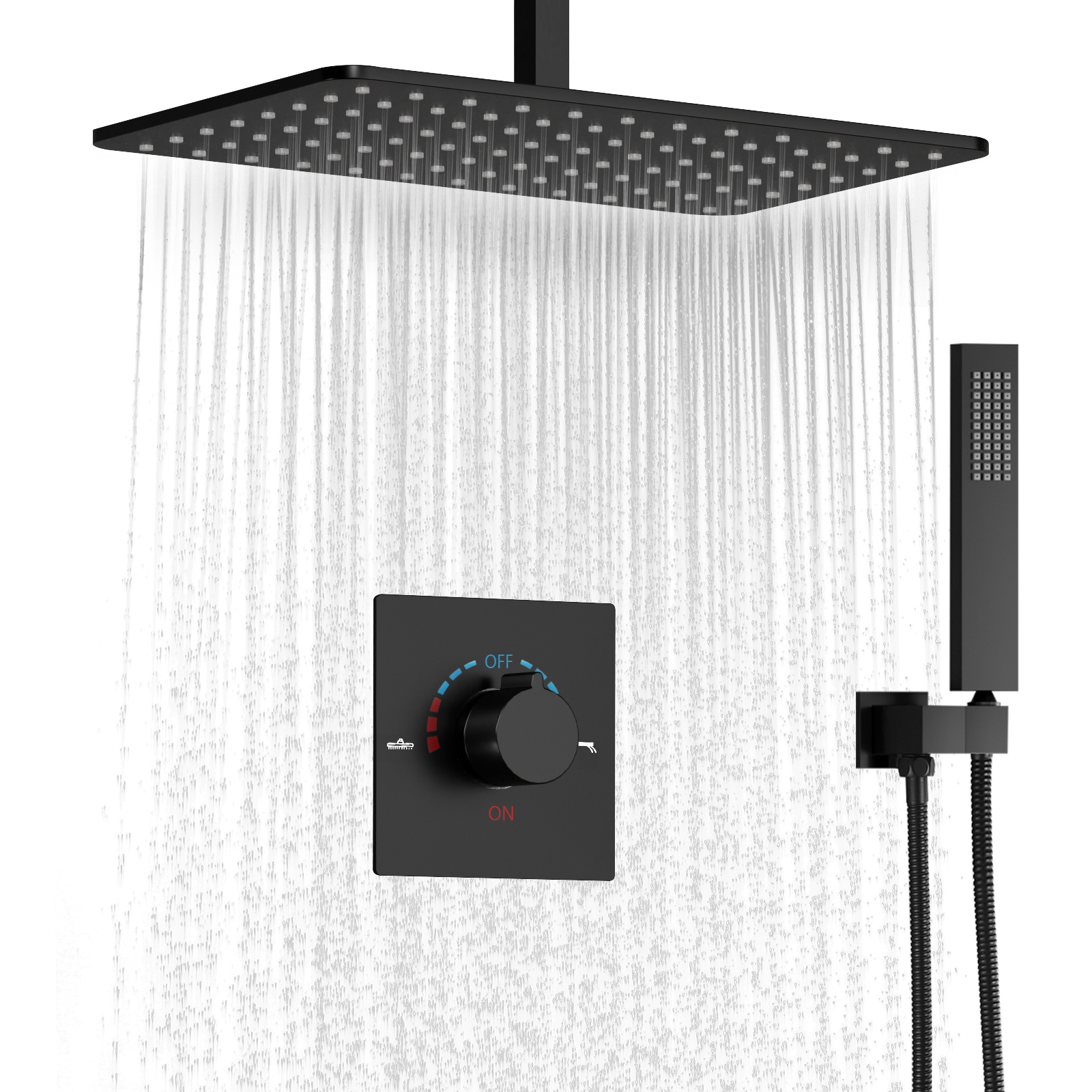 28x18 Body Massage Shower Rain Forest Shower Set Spray Head Wall Mounted Shower System