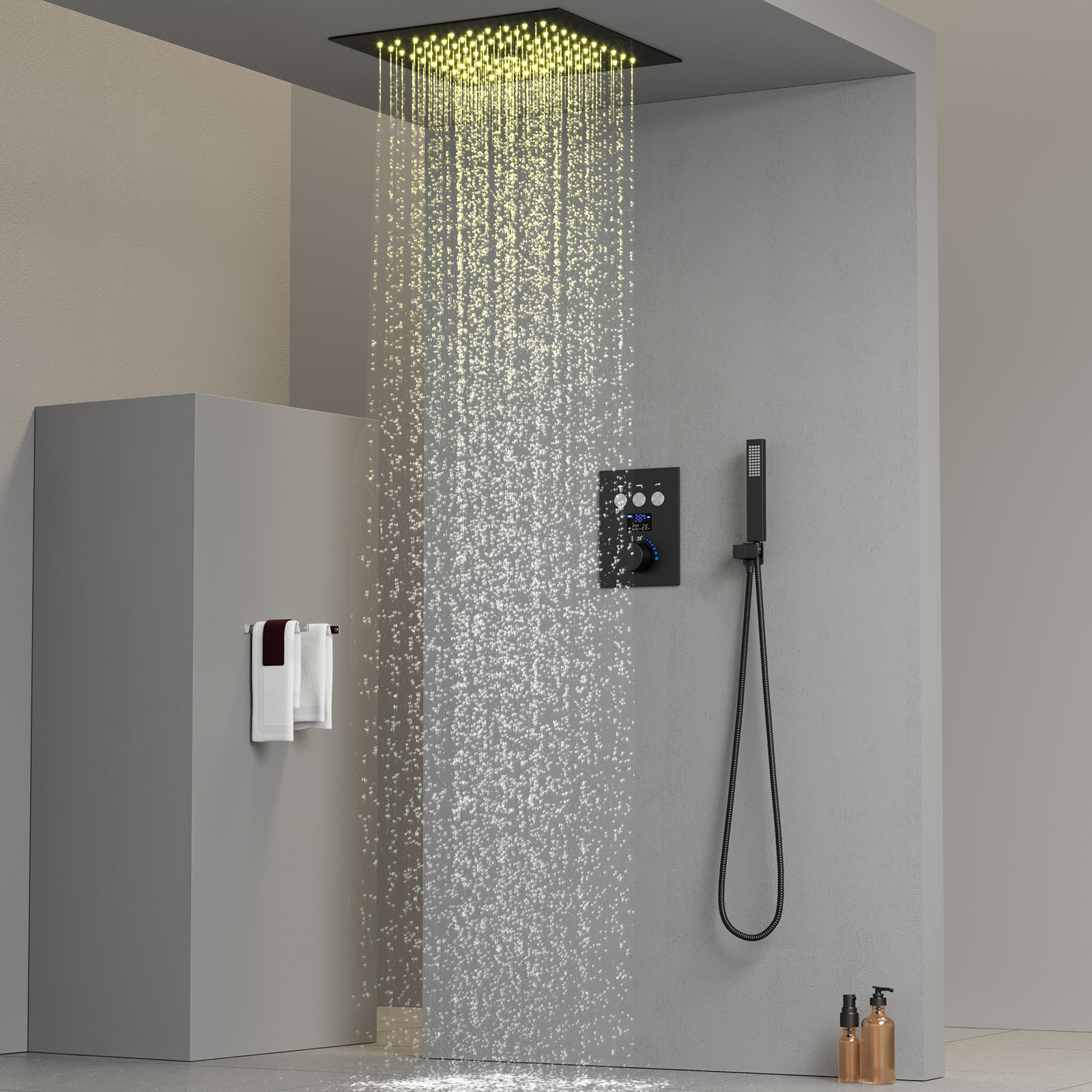 led shower head set