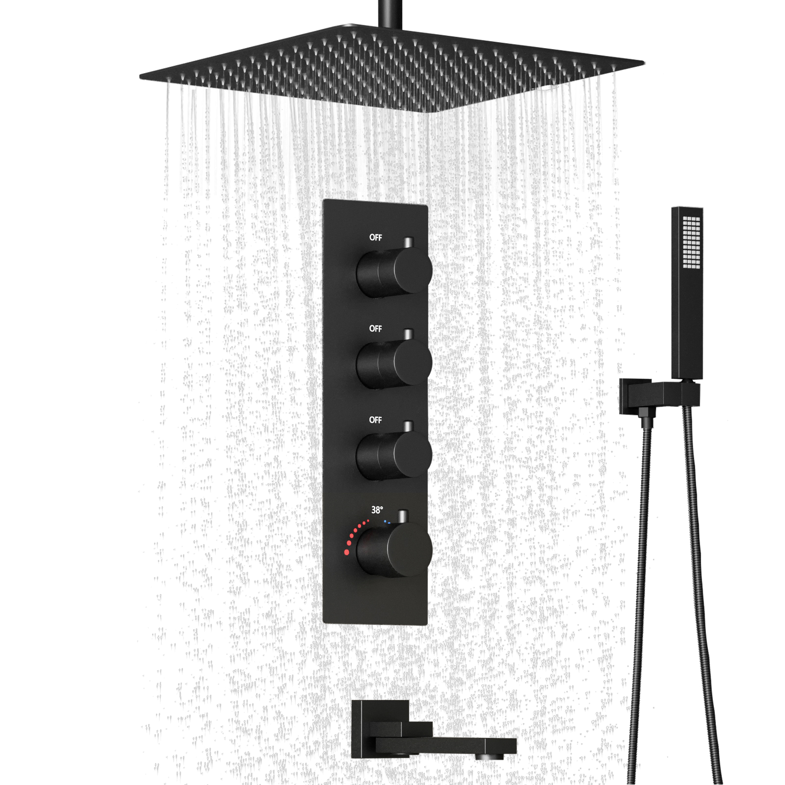 black shower head set